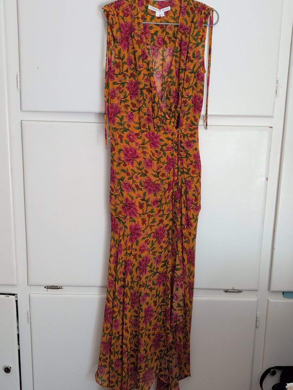 Veronica Beard Dovima Dress In Hot Orange Multi - Silk